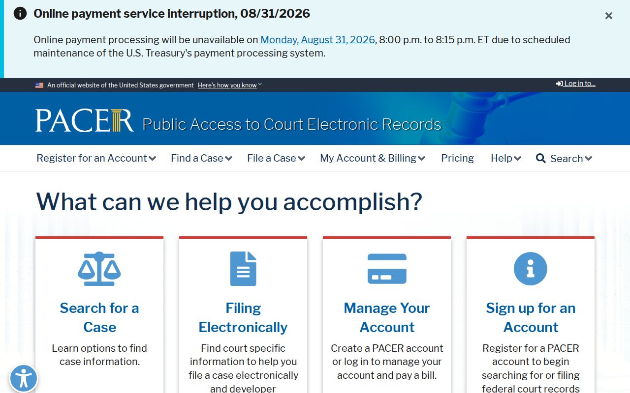 Tallahatchie County federal case search through official PACER access