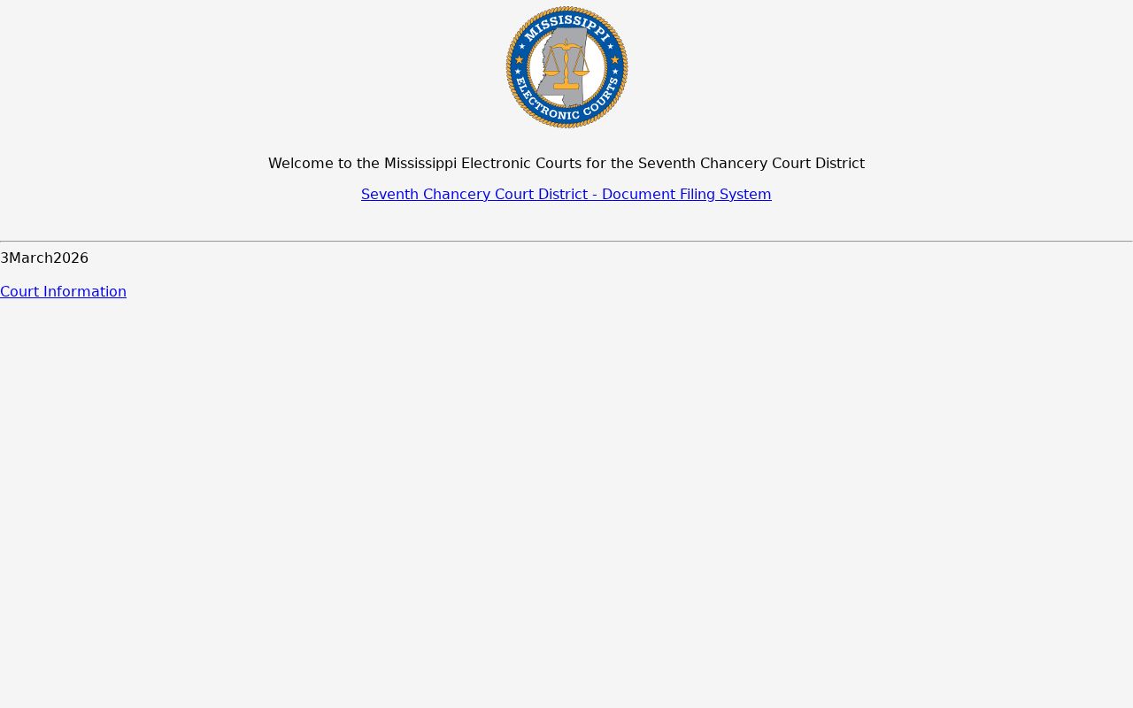 Seventh Chancery MEC landing page for Tallahatchie County Chancery docket access